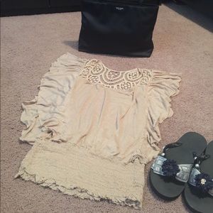 Lace tan top